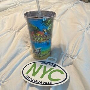 Margaritaville New York- sticker and cup - NWT